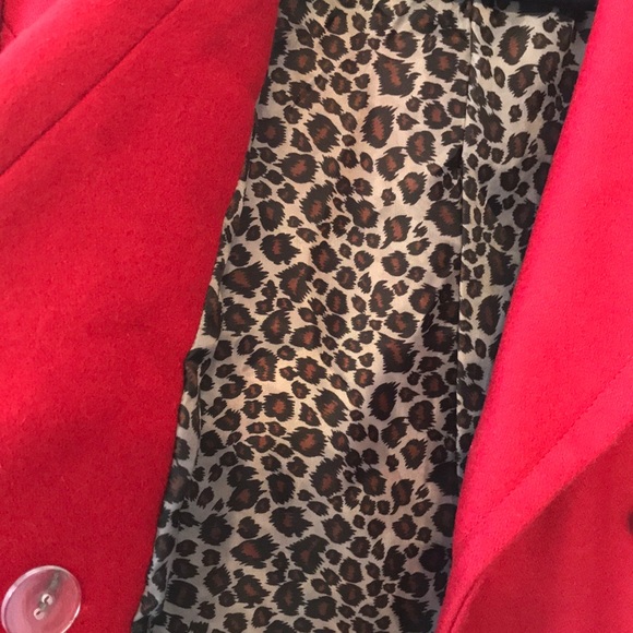 Gorgeous Red Double Breasted Wool Blend Jacket - Picture 6 of 7
